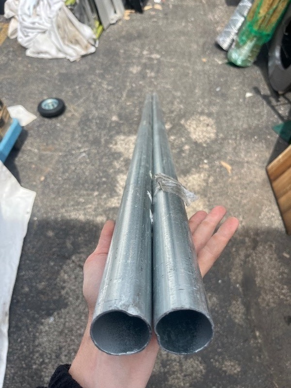 lot 97 image: 8 x 2 Metal Post - Great for Fencing Steel Stock - Bundle of 2