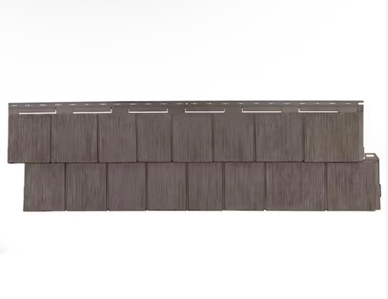 lot 167 image: Shake RS 14.5 in. x 48.75 in. Heritage Gray Plastic Rough Sawn Shake Vinyl Siding (48.84 sq. ft.Box)