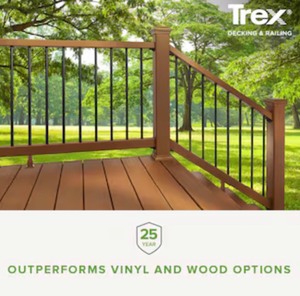 lot 64 image: PhTrex Enhance 6-ft x 36-in Brown Composite Deck Stair Rail Kit Hardware Included