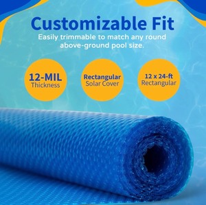 lot 72 image: Pool Solar Blanket 12 ft. x 24 ft. Rectangular Blue In Ground Solar Pool Cover 12 M