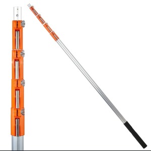lot 32 image: 24ft Telescopic Pole, 34 Universal Thread, Rust-Proof Aluminum, for Painting, Cleaning, DustersNO Brush Head