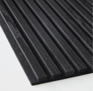 lot 53 image: Black Acoustic Slat Wood Paneling 94 x 24 see shipping blemish