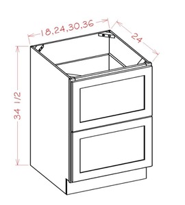 B36 - Essential White - Base Cabinet - 36"W x 34-1/2"H x 24"D