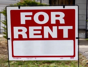 lot 296 image: 3 Pack of Professional Quality For Rent Signs - Metal Frame 2 x 3