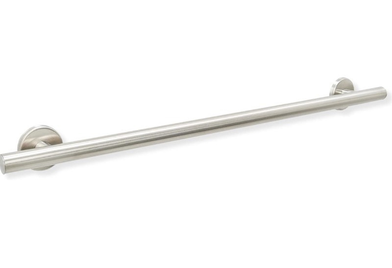 lot 274 image: 33 Skyline Grab Bars for Shower 1.25 Dia  ADA Handicap Grab Bars for Wall in Brushed Finish  Made from 304 Stainless Steel & Holds up to 500 lbs Retails $94 - no screws