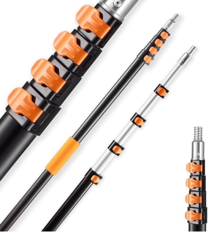 lot 103 image: VEVOR Telescopic Extension Pole, 4.66-19 FT Multi-Purpose Extendable Pole, Sturdy Aluminum Alloy Paint Pole Extension with Flip-Lock Design, High Reach Roller Stick for Painting, Dusting and Cleaning