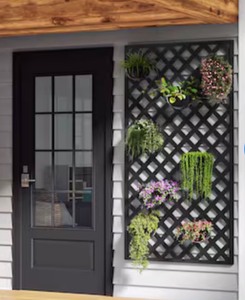 lot 34 image: 4-ft x 8-ft Black Vinyl Traditional Lattice