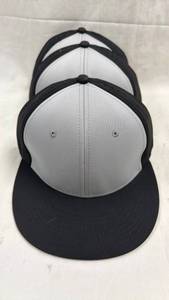 lot 10 image: Lot of 3 NV CAPS Fitted Baseball Caps - Black White Blue Size SM-MD