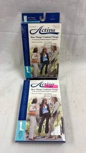 lot 11 image: Lot of 2 - Activa Sheer Therapy Graduated Compression Legwear Knee High Closed Toe 15-20 mm Hg