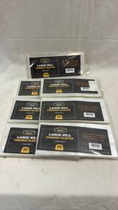 lot 17 image: Cardboard Gold Large Bill Currency Sleeves 100 Count Lot of 7