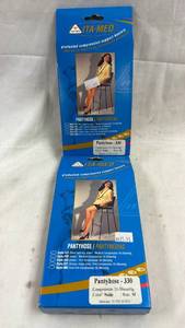 lot 29 image: ITA-MED Pantyhose-330 Graduated Compression Support Hosiery Size M Nude 2-Pack