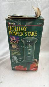lot 47 image: Woods Holiday Power Stake No. 2428 Outdoor Electrical Outlet 15 ft Cord