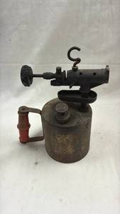 lot 52 image: Vintage Blow Torch Propane Tool with Valve and Hook