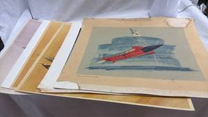 lot 55 image: Lot of 10 Aircraft Prints and Renderings (16x20)