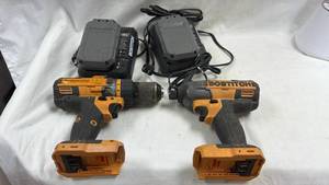 lot 60 image: Bostitch 18V Cordless Drill Driver Kit with 2 Batteries and Chargers
