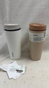 lot 121 image: owala 2-Pack Insulated Travel Tumbler 20oz White & Tan