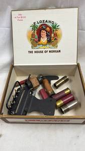 lot 129 image: F. Lozano The House of Morgan Cigar Box with Hunting Accessories