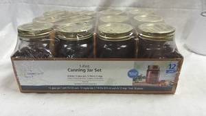 lot 141 image: Mainstays 1-Pint Canning Jar Set 12 Pack Regular Mouth 16 oz