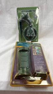 lot 156 image: 3-Outlet Power Stake & Floodlight Holder - 2-Piece Set