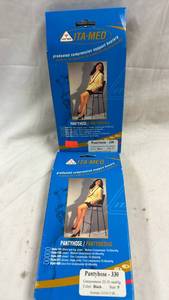 lot 171 image: ITA-MED Pantyhose-330 Graduated Compression Support Hosiery Size P 2-Pack