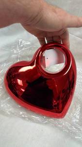 lot 191 image: Valentines Day Red Heart-Shaped Container with Handle
