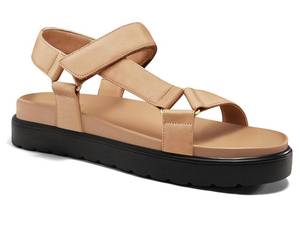 lot 1672 image: Coutgo Womens Platform Sandals Comfortable Open Toe Adjustable Strap Summer Vacation Shoes, Light Brown, Size 8