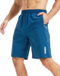 lot 2153 image: Apprivoise-moi Mens Athletic Shorts Quick Dry Workout 9 Lightweight Gym Sports Basketball Tennis Golf Running Jogging Hiking Linerless Grey-Blue M