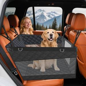 lot 3037 image: Dog Car Seat for Large Dogs �� Hard Bottom Back Seat Extender for Dogs Supports 110lbs �� Half Size Dog Car Hammock Passenger Friendly Waterproof PU Leather Pet Travel Bed for SUV Truck & Vehicle
