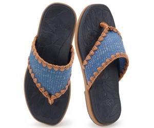 lot 4306 image: ONCAI Womens Flat Slide Sandals,Casual Yoga Mat Dressy Flip Flop Thong Sandals for Woman 2026 BlueKhaki US Size 10 Non-slip Rubber Sole Walking Summer Beach Comfort Lightweight Ladies Slide Shoes
