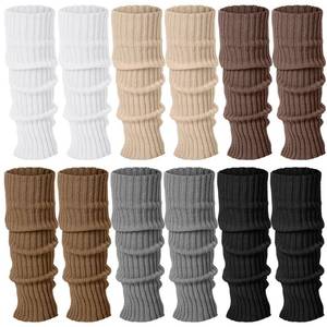 lot 4364 image: Sintege 6 Pairs Kawaii Leg Warmers Japanese Style Knitted Loose Socks Leg Warmers for Girls Women Lolita Costume School(Maillard Color)