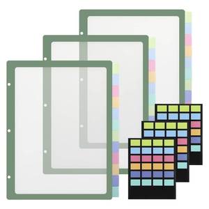 lot 4400 image: 36 Pcs3 Set 12 Tabs Binder Dividers with Colored Tabs, Clear Tab Notebook Divider Page Binder File Dividers, Letter Size (Colorful)