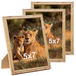 lot 4410 image: TKYGU 5x7 Picture Frame set of 3, Modern Style Woode Frame,Table Top or Wall Mount best gift