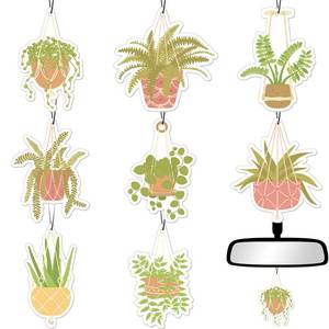 lot 4425 image: Tallew 8 Pack Car Hanging Plants Air Freshener for Women Girls Long Lasting Funny Plant Car Accessories Little Scented Hanging Air Fresheners for Car Mirror
