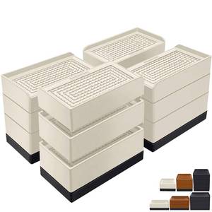 lot 5154 image: ANNKUT Furniture Risers 4 Inch, Heavy Duty Furniture Elevator in Heights of 1.5, 3 or 4 Inch��Rectangle Raising Blocks for Bed, Couch, Desk, Sofa, Tables,Support Up to 1,300 Lbs (4 Pack-Apricot)