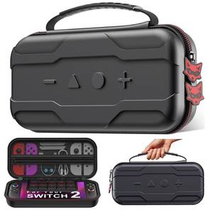 lot 6095 image: AXYBCOOL Switch 2 Case Compatible with Nintendo Switch 2(2025)SwitchSwitch OLED, Portable Hard Shell Switch 2 Travel Case for Accessories and Games with Cute Fox Shaped Zippers-Black