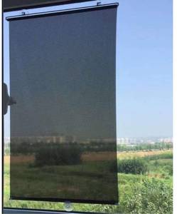 lot 6465 image: Blackout Blind Curtains with Suction Cups for Windows No Drill Cordless Temporary Portable Roller Shades UV Protection PVC Window Shades for Home,Office,Bedroom,Door,Blackout (23W x49H, Black)