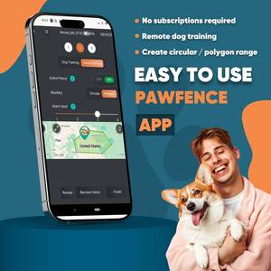 lot 6471 image: GPS Electric Dog Fence with Free App, Wireless Fence System with Training Collar, Portable for Outdoor Use, Rechargeable Waterproof Flexiable Collar, Adjustable of Dogs