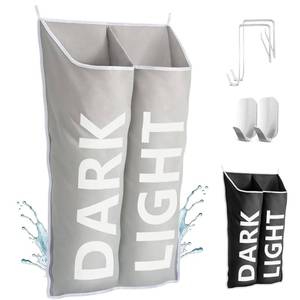 lot 6488 image: DONAQ Hanging Laundry Hamper Bag XL 40x22, Space Saving over the Door Storage Bags, Behind the Door Hampers for Dirty Clothes & Wall Mounted Basket for Bathroom, Organizer for Small Room Spaces RV