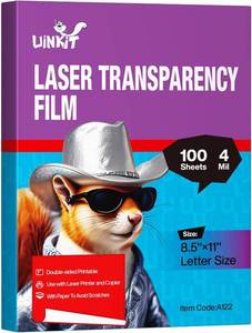 lot 6490 image: Uinkit Laser Transparency Film 8.5x11 Transparent Paper for Overhead Projector and Laser Jet Printer Copier, 100 Sheets