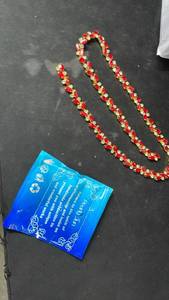 lot 10001 image: Beaded Necklace Set Red and Gold Tone plastic
