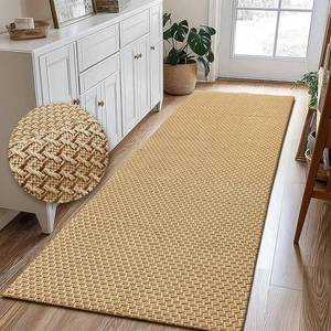 lot 10259 image: HAPACE Braided Rug Faux Jute Entryway Rug 2 x 6 Non-Slip Backing Machine Washable Natural Boho Area Rugs for Bathroom, Bedroom, Living Room, Doormat, Farmhouse, Laundry, Kitchen, Dining Light Brown