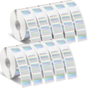 lot 10274 image: Gersoniel 1600 Pcs Label Tapes Compatible with D30 Label Printer Laminated Labeling Stickers Thermal Labels for Home Office(Holographic Silver,12x40mm)