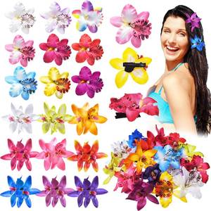 lot 10282 image: Jexine 18 Pcs Hawaiian Hibiscus Flower Hair Clips for Women, Tropical