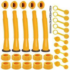 lot 10283 image: Gas Can Spout Replacement Kit, Gas Can Nozzle Replacement (5 Kit-Yellow) All gaskets are installed and ready to use upon receipt. For 12510 gallon gas can. Easy and convenient to use