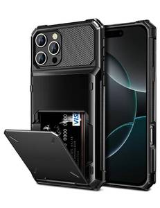 lot 12152 image: Vofolen Compatible with iPhone 16 Pro Case with Card Holder Dual Layer Heavy Duty Drop Protection Hidden Flip 4-Card Slot Wallet Phone Case for iPhone 16 Pro for Women Men, 6.3 Inch Black
