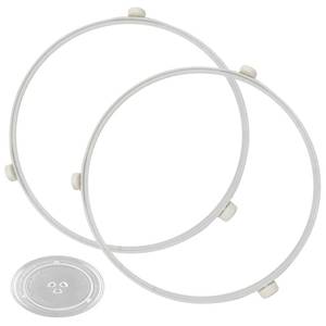 lot 12173 image: 2 Pcs 9.53in WB06X10705 Microwave Turntable Ring Replacement for GE Microwaves,Rotating Ring Roller,Microwave Oven Tray Support,Glass Plate Tray Support Holder