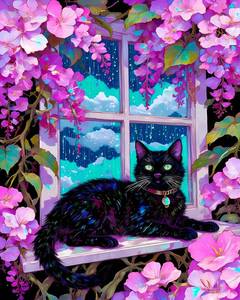 lot 12180 image: igoodom Cat Paint by Numbers Kit for Adults, DIY Painting Project