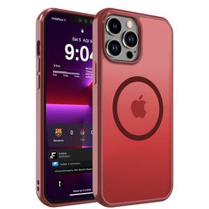 lot 12207 image: DEERLAMN Magnetic Matte Case for iPhone 13 Pro, Compatible with MagSafeMilitary Grade Drop Protection Anti-Fingerprint Slim Translucent Shockproof Protective Phone Cover, Red