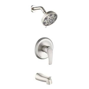 lot 13031 image: Tub Shower Faucet Combo Set Brushed Nickel Bathtub Faucet Set Shower System with Tub Spout Shower Tub Kit Shower Valve and Trim Kit Shower Fixtures