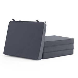 lot 13046 image: Outdoor Chair Cushions Set of 4 Waterproof & Fade Resistant Seat Cushion for Patio Furniture - 18.5 x 16 x 2 Inch Chair Pads with Ties and Hidden Zipper - Patio Chair Cushion Replacement, Dark Grey